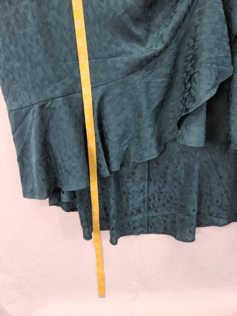 Lane Bryant Women's Green Jacquard Flutter Sleeve Ruffle Midi Dress Plus Size 20 - Picture 7 of 15